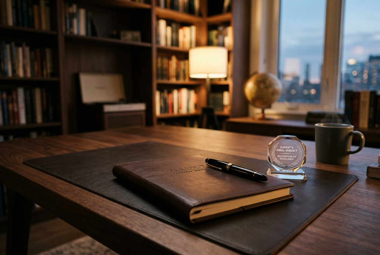 A professional workspace with an focus on trust and final analysis.